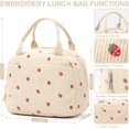 thumbnail image 3 of Biwat Lunch Bags for Women, Cute Stawberry Corduroy Lunch Bag, Insulated Lunch Box Boite a Lunch Femme Cooler Tote Bags, Leakproof Womens Lunch Bag for Work School Travel Picnic (Beige), 3 of 4