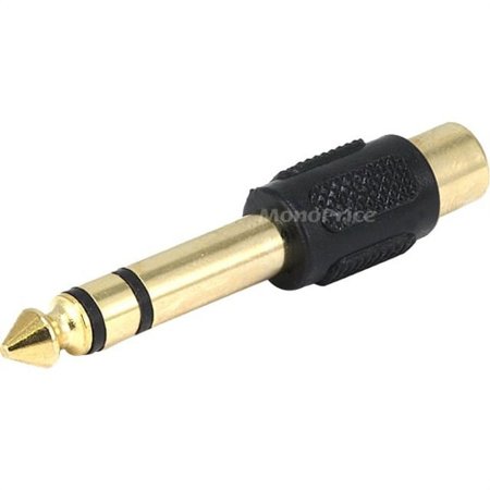 UPC: 0844660071501 | Monoprice 1/4in (6.35mm) TRS Stereo Plug to RCA Jack Adapter  Gold Plated