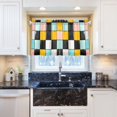 thumbnail image 5 of Yayeee Kitchen Curtains Tier Pair Light Filtering 27"x36" Rod Pocket Short Cafe Window Panel, Yellow Checkered Pattern, 5 of 7