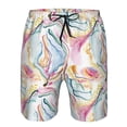 thumbnail image 3 of Pofeuu Abstract Marble Texture Prin Men's Swim Trunks Quick Dry Bathing Suit Swimming Board Shorts Mesh Lining Beach Swimwear-Medium, 3 of 6