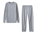 thumbnail image 4 of Sweatsuits Women 2 Piece Outfit Solid Color Crewneck Long Sleeve Sweatshirt with Trousers Casual Elegant Womens Tracksuit Set Grey XXL, 4 of 4