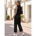 thumbnail image 5 of MOYIKO 2 Piece Sets for Women Casual Summer Outfits Sleeveless Tops and Wide Leg Pants with Pockets Travel Vacation Lounge Sets, 5 of 7