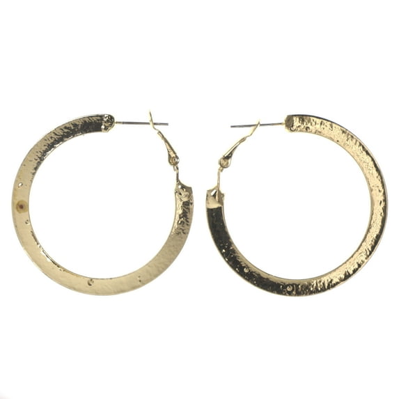 Gold-Tone Metal Hoop-Earrings #LQE3434