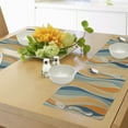 thumbnail image 4 of Ambesonne Vintage Place Mats Set of 4, Retro Vibrant Stripes, Standard Size, Petrol Blue and Marigold, 4 of 6
