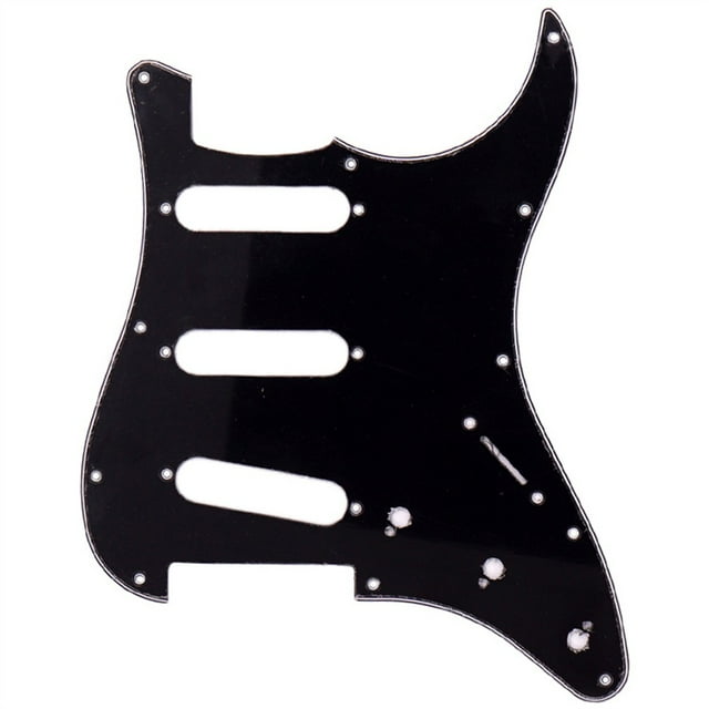 Plaque de Protection pour Guitare Électrique 3 Plis 11 Trous, Protection Colorée en Celluloïd pour Guitares, Plaque SSS Noire