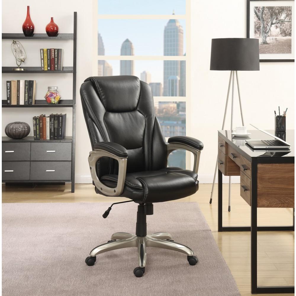 Serta Heavy-Duty Bonded Leather Commercial Office Chair with Memory Foam, 350 lb capacity, Black - image 3 of 9
