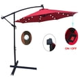 thumbnail image 4 of 10' Steel Patio Umbrella Outdoor Market with Crank and LED Lights Medium Grey, 4 of 5