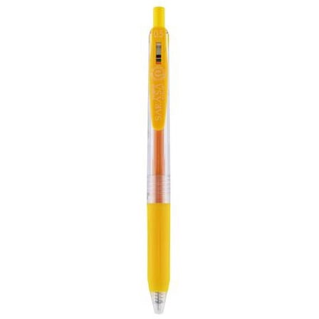 Zebra Sarasa Clip Gel Retractable Pen, .5mm, Yellow