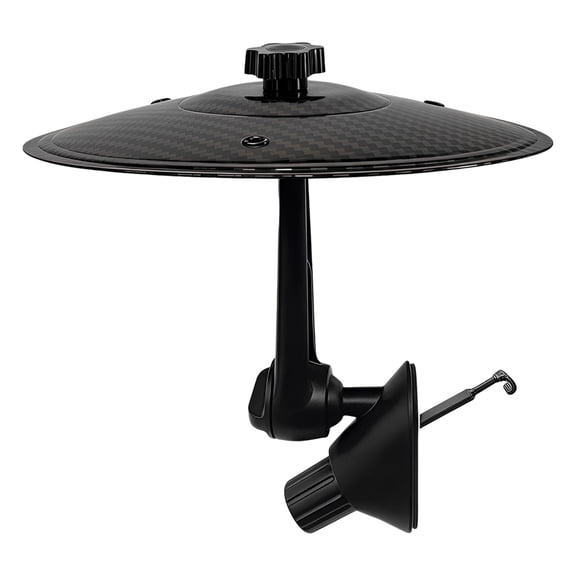 Car Crash Cymbal Air Vent Mount, Carbon Fiber Texture Dashboard Percussion Decor, Interactive Fun Vehicle Accessory for reducing stress, 5.5 in / 14 cm Diameter, 5.3 in / 13.5 cm Height, Black