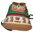 thumbnail image 3 of New Peru Cusco Women's Textile Fabric Embossed Leather Boho Backpack Bag, 3 of 4