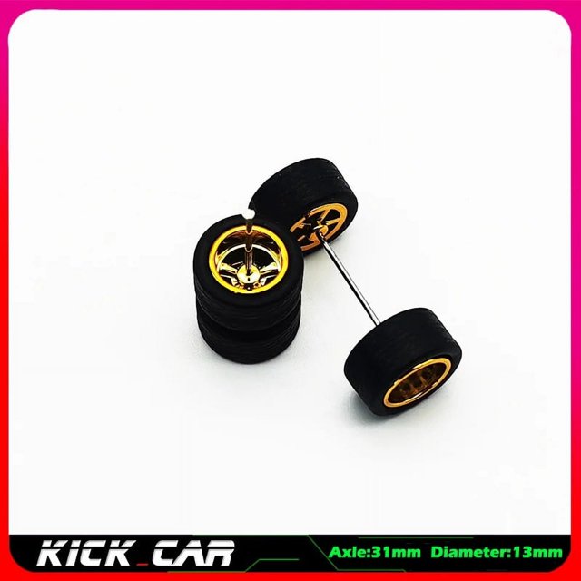 Metallic Color 1/64 Wheels With Rubber Tires 1 Set(4pcs) Plastic Basic Modified Parts Vehicle Toy For Hotwheels Tomica Mini GT