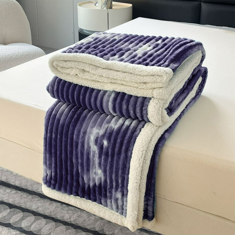 Double Layer Fleece Blanket,Lamb's Wool Plush Throw,Soft Flannel