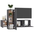 thumbnail image 3 of vidaXL 3 Piece TV Cabinet Set Gray Chipboard, 3 of 12