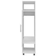 thumbnail image 5 of JERFIT White Wardrobe with Full-Length Mirror, Freestanding Storage Cabinet with 3 Shelves and Wheels for Bedroom, Engineered Wood Armoire Organizer, 5 of 8