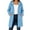 Light Blue, variant on Lnmiateer Solid Relaxed Fit Zip Up Hooded Long Coat Adjustable Waist Ladies Stretch Thick Fabric Autumn Winter City Walking Travel Windbreaker Outfit