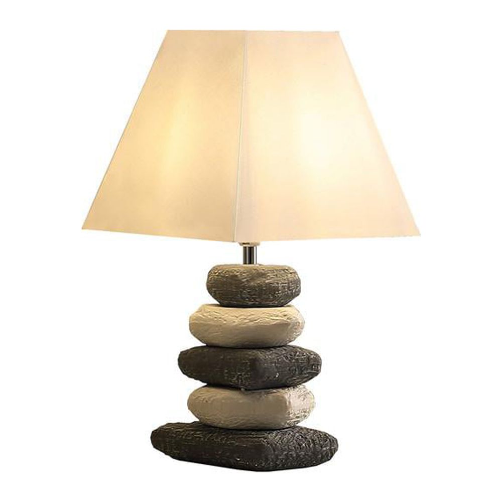 HomeRoots 468794 18 in. Organic Ceramic Pebbles Table Lamp, White & Gray - image 3 of 4