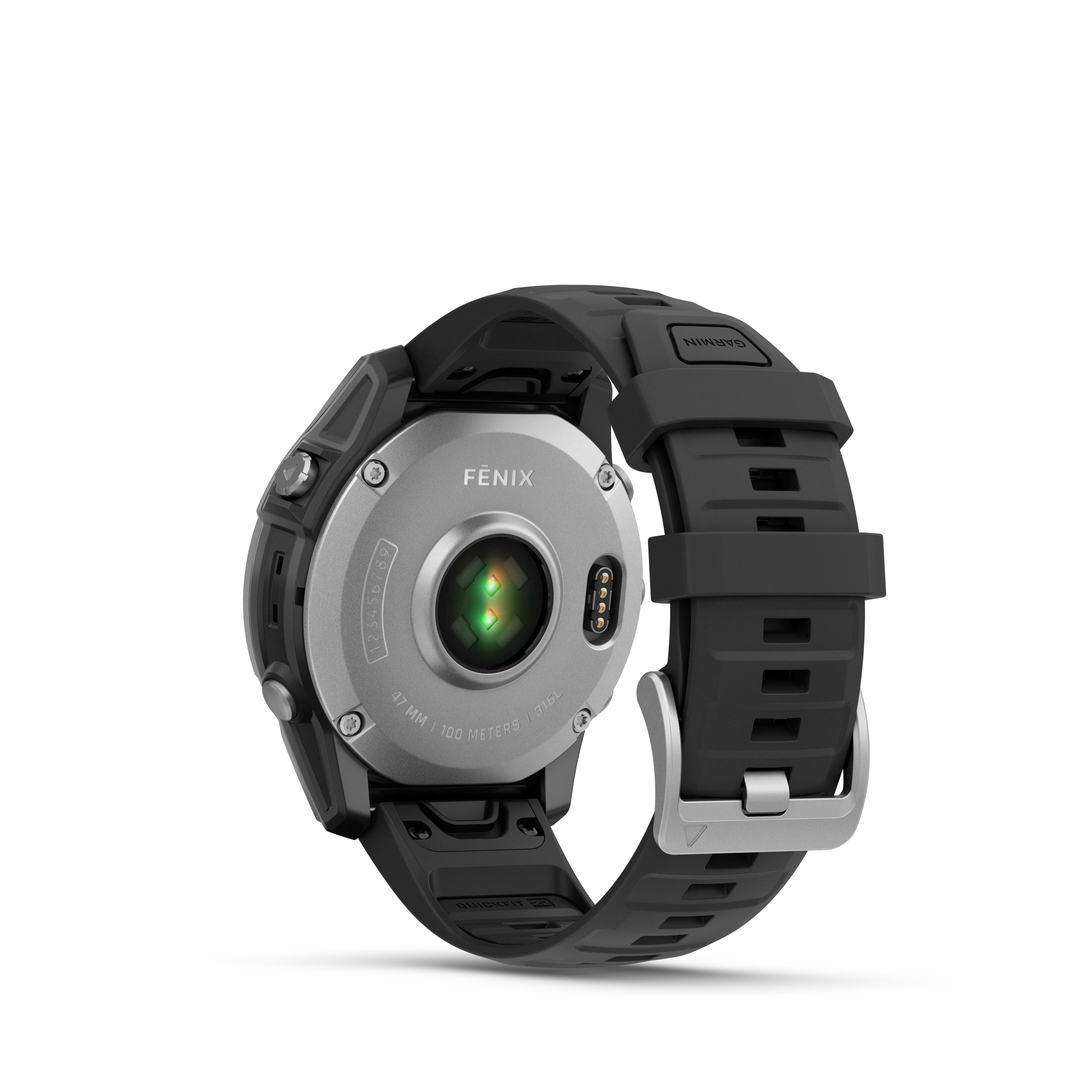 Garmin fenix E – 47 mm, AMOLED, Premium Multisport GPS Smartwatch, Long-Lasting Battery Life, Stainless Steel with Black Band