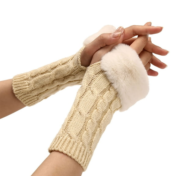 Skpblutn Glove Thermal For Windproof Elastic Texting Black Lined Thermal Outdoor Warm Gloves Beige One Size