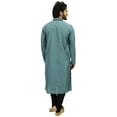 thumbnail image 4 of Atasi Men's Indian Ethnic Party Wear Gray Kurta Pyjama Set Long Shirt-S, 4 of 7
