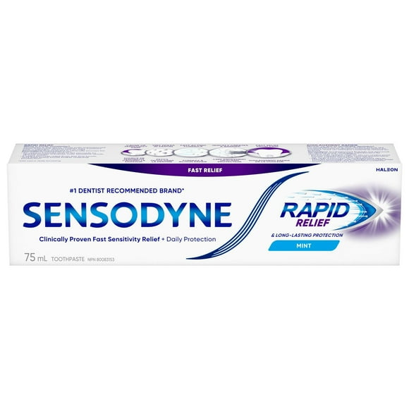 Sensodyne Rapid Relief Daily Sensitivity Toothpaste, Plaque and Tartar Remover for Teeth, Fresh Breath, Prevents Cavities, 75 mL, 75 ml