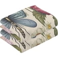 thumbnail image 2 of Dreamtimes Floral Butterfly Hand Towels, 2 PCS, Highly Absorbent Soft Cotton Face Towels Bathroom Decorative Towel for Beach Gym Spa Shower, 16x28In, 2 of 7