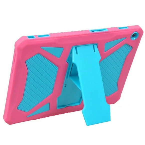Pour Huawei MediaPad M3 Lite 10 Étui Robuste en SIlicone Antichoc Housse Support Étui de Tablette pour Huawei M3 Lite 10 BAH-W09/AL00 10,1 Pouces Rose et Bleu