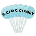 thumbnail image 1 of Coby Cupcake Picks Toppers - Set of 6 - Blue Speckles, 1 of 1