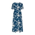 thumbnail image 4 of ZHUGeLI Tshirt Dress for Women 2024 Casual Plus Size Summer Long Dress Boho Floral Print Loose Flowy Long Dresses with Pockets, 4 of 5