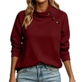 thumbnail image 2 of Kinrui Womens Mock Neck Sweatshirts Collared Button Placket Pullover Tops Lounge Wear XL, 2 of 8