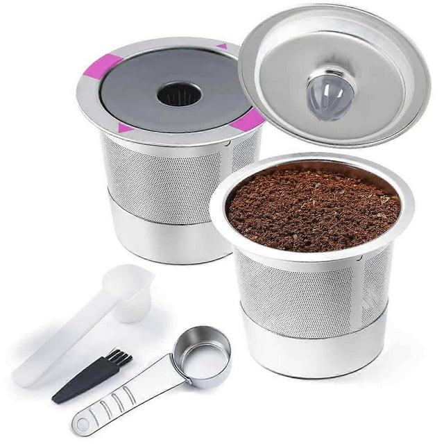 Filtre à Café Réutilisable pour Dosettes K, Filtres de Dosettes K Réutilisables en Acier Inoxydable pour Cafetières Keurig 1.0 et 2.0 (Lot de 2)