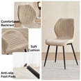 thumbnail image 2 of 47" Round Dining Table Set of 4, Natural Wood Kitchen Table with 4 Beige Boucle Dining Chairs, 2 of 7