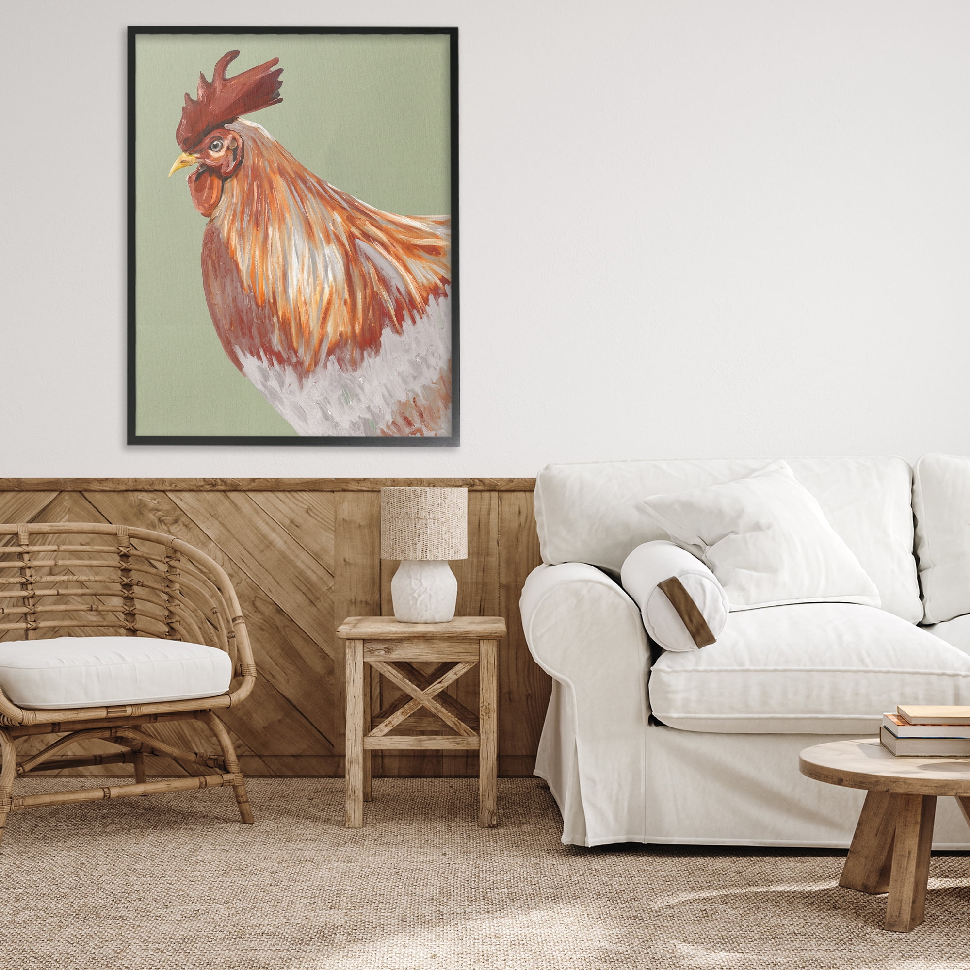 Stupell Industries Gallant Rooster Portrait Black Framed Giclee Art, design by Andy Beauchamp
