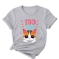 thumbnail image 5 of Camisetas de Cuello de Tripulación de Manga Corta para Mujeres Carta Impresa Camiseta 95% Poliéster 5% Spandex, Manga Corta Cuello Redondo Top Casual para Diario, 5 of 5