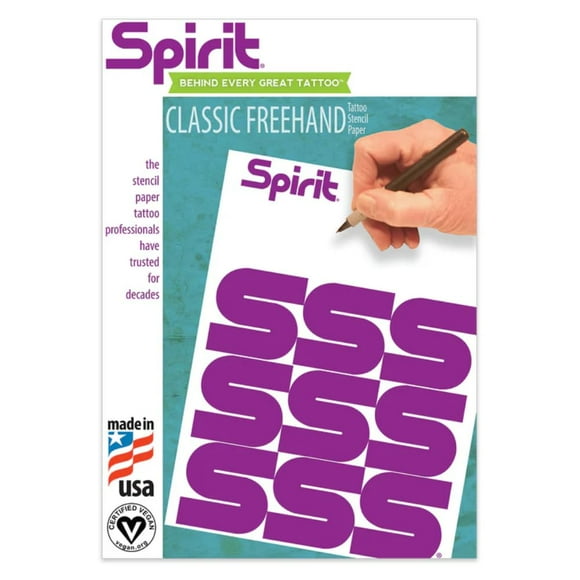 Plantilla para tatuajes, papel transferible Spirit Classic, 8,5 x 11 cm (100 hojas)