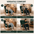 thumbnail image 5 of Homefun Corduroy Rocking Chair Wood Frame with Footrest Adjustable Back Storage Pocket for Nursery Living Room,Green, 5 of 7