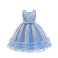 thumbnail image 1 of Faithtur Robe Formelle une-Pièce Sans Manches à Col Rond pour Enfants avec Paillettes et Motifs de Cœurs, 1 of 9