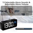 thumbnail image 5 of Digital Alarm Clock, Digital Alarm Clock Morning Alarm Clock LED Mirror Large Screen with Adjustable Temperature, Brightness and Sound, Sound Activat, 5 of 5
