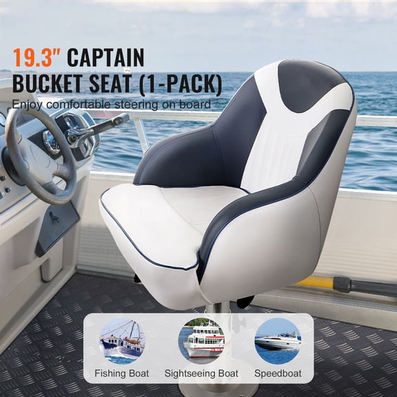 Captain Bucket Seat,Pontoon Boat Seat with Thickened Sponge Padding,Boat Captain Chair for Fishing Boat,Sightseeing Boat,Speedboat,Canoe,1-Piece