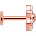 thumbnail image 3 of Body Candy 16G PVD G23 Titanium Rosy Clear Flower Internal Thread Labret Monroe Lip Tragus Cartilage Stud 1/4, 3 of 3