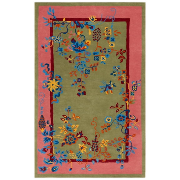 SAFAVIEH Metro Louise Floral Area Rug, Green/Pink, 8' x 10'
