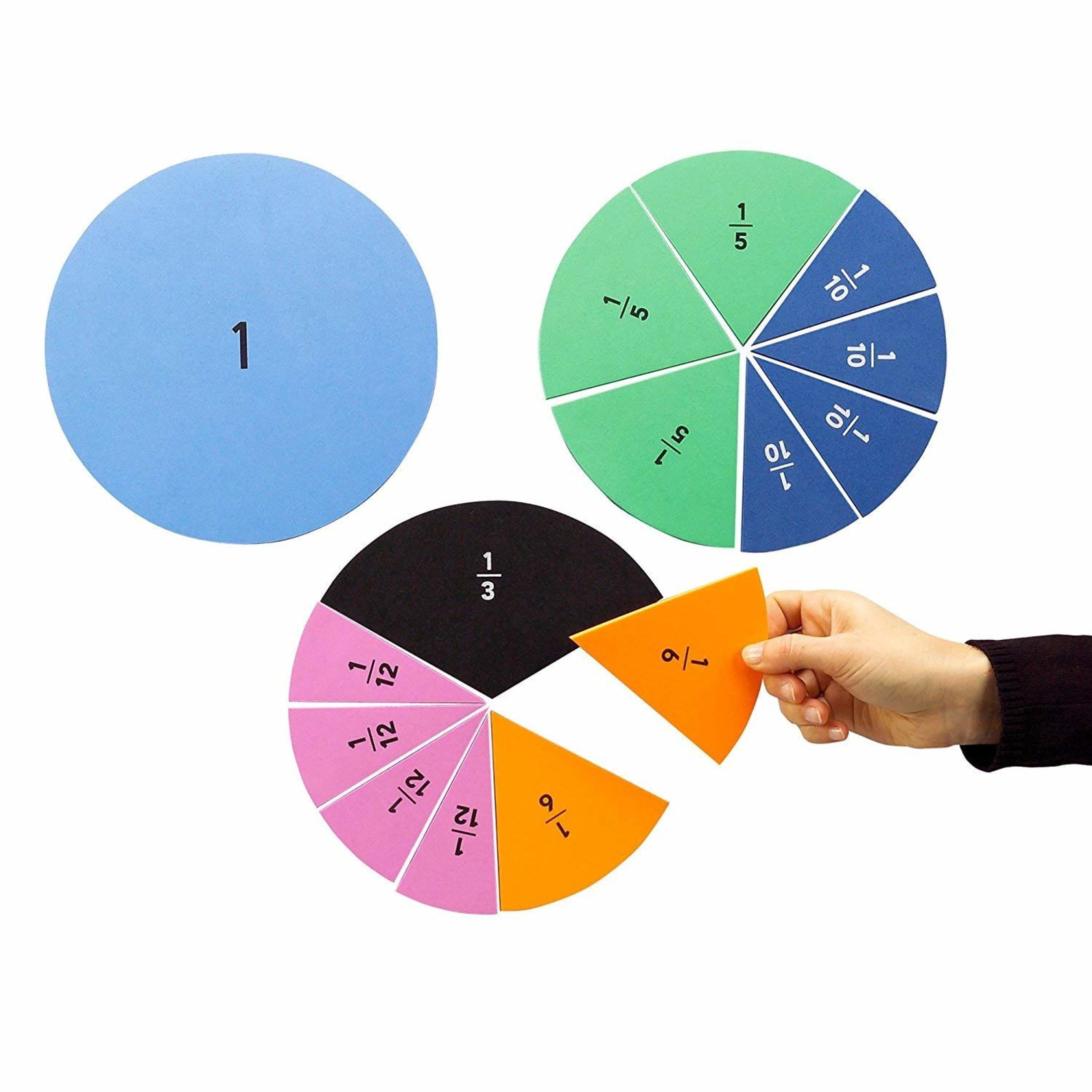 Educational Insights Foam Magnetic Fraction Circles, Elementary Math Set, Kids Age 7+