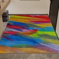thumbnail image 3 of Retro Color Paint Thin Area Rugs Abstract Non-Shedding Non Slip Backing Decoration Carpets, for Living Room, Bedroom, Hallway, Dining Room Floor 3x4ft, 3 of 6