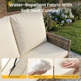 thumbnail image 4 of UDPATIO 6 Pieces Outdoor Conversation Set, All-Weather Wicker Rattan Outdoor Sectional Sofa Set with Ottoman and Swivel Chairs for Poolside, Backyard，Yellow Brown Wicker Beige Cushions, 4 of 9