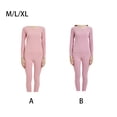 thumbnail image 4 of Jumpingount Ropa interior térmica de invierno, conjunto de calzoncillos largos, Tops de manga larga, bragas elásticas cálidas de cintura media, Prendas para la parte del cuerpo Púrpura claro SG, 4 of 6