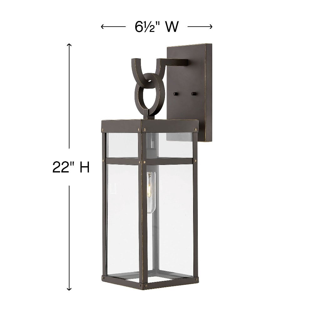 1 Light Medium Outdoor Wall Lantern in Transitional Style 6.5 inches Wide By 22 inches High-Oil Rubbed Bronze Finish-Led Lamping Type Bailey Street