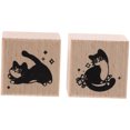 thumbnail image 5 of WASHWEPE Tuxedo Cat Rubber Stamps Square Students DIY Projects 2Pcs 1.2X1.2X1.1In, 5 of 8