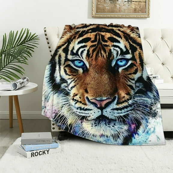 Autua Tiger Blue Eyes Blanket Exquisite Gifts Throw Blanket for All Seasons 40x50in