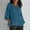 Blue, variant on BRGZLK Plus Size Shirts For Womens Fashion Solid Cotton Linen Loose Blouse Summer V Neck Leisure 3/4 Sleeve Tops Pink XXXXL