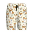thumbnail image 4 of Easygdp Cartoon Corgi Men's Short Pajama Pants, Sleep Shorts, Household Pants, Casual Pants with Pockets - Medium, 4 of 9
