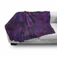 thumbnail image 3 of Indigo Soft Flannel Fleece Throw Blanket, Broken Glass Inspired Geometric Triangle Abstract Shapes, Cozy Plush for Indoor and Outdoor Use, 50" x 70", Eggplant Burgundy, by Ambesonne, 3 of 6